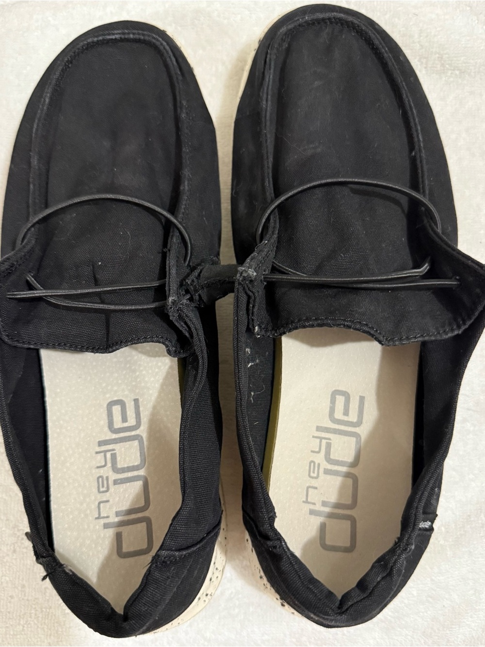 Hey Dude Womens Black Casual Slip-On Shoes